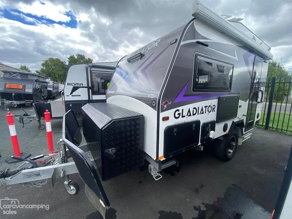 2021 Crusader Caravans Gladiator 21' Off Road Lithium Battery Solar Panels Independent Suspension