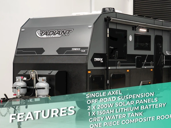 18.6 Radiant Caravans Trekk Off Road Solar Panels Lithium Battery