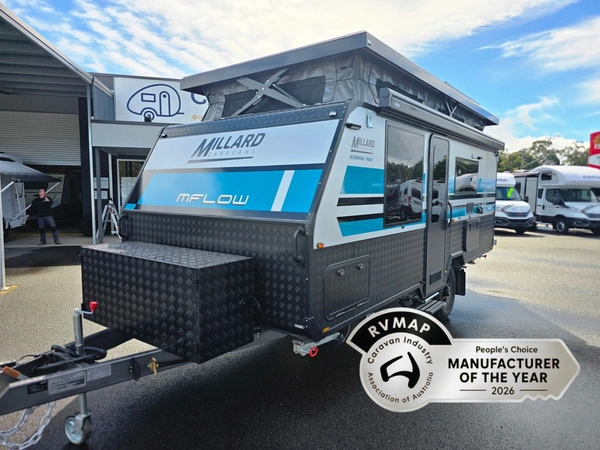 2026 Millard Caravans MFlow 17'8 Pop Top Touring Solar Panels Full Ensuite