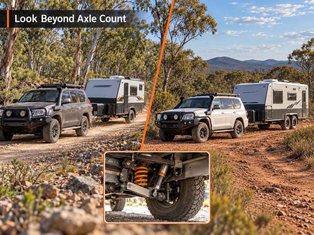 Caravan on an Australian bush track